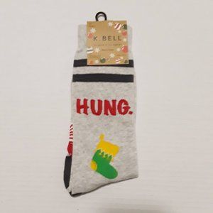 K Bell Christmas Holiday Men's Crew Socks Shoe Size 6.5-12 (1 pair)
